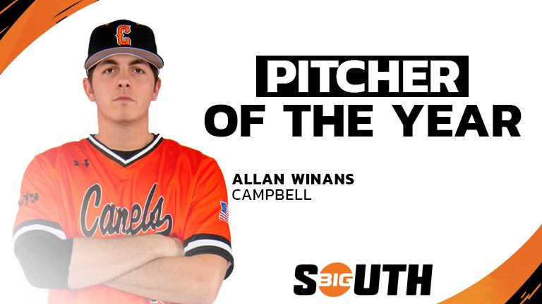 BigSouthSports's tweet photo. JUST ANNOUNCED: The 2018 #BigSouthBase⚾️ Pitcher of the Year is @GoCamelsBSB's Allan Winans! https://t.co/qKMxx8Lqyk