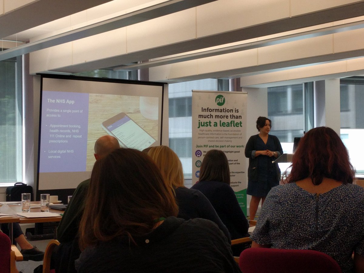 AmyBoomers's tweet photo. Really exciting and engaging talk from @NHSDigital at the @PiFonline #digitalhealthinfo event. https://t.co/flNqXYdGJE