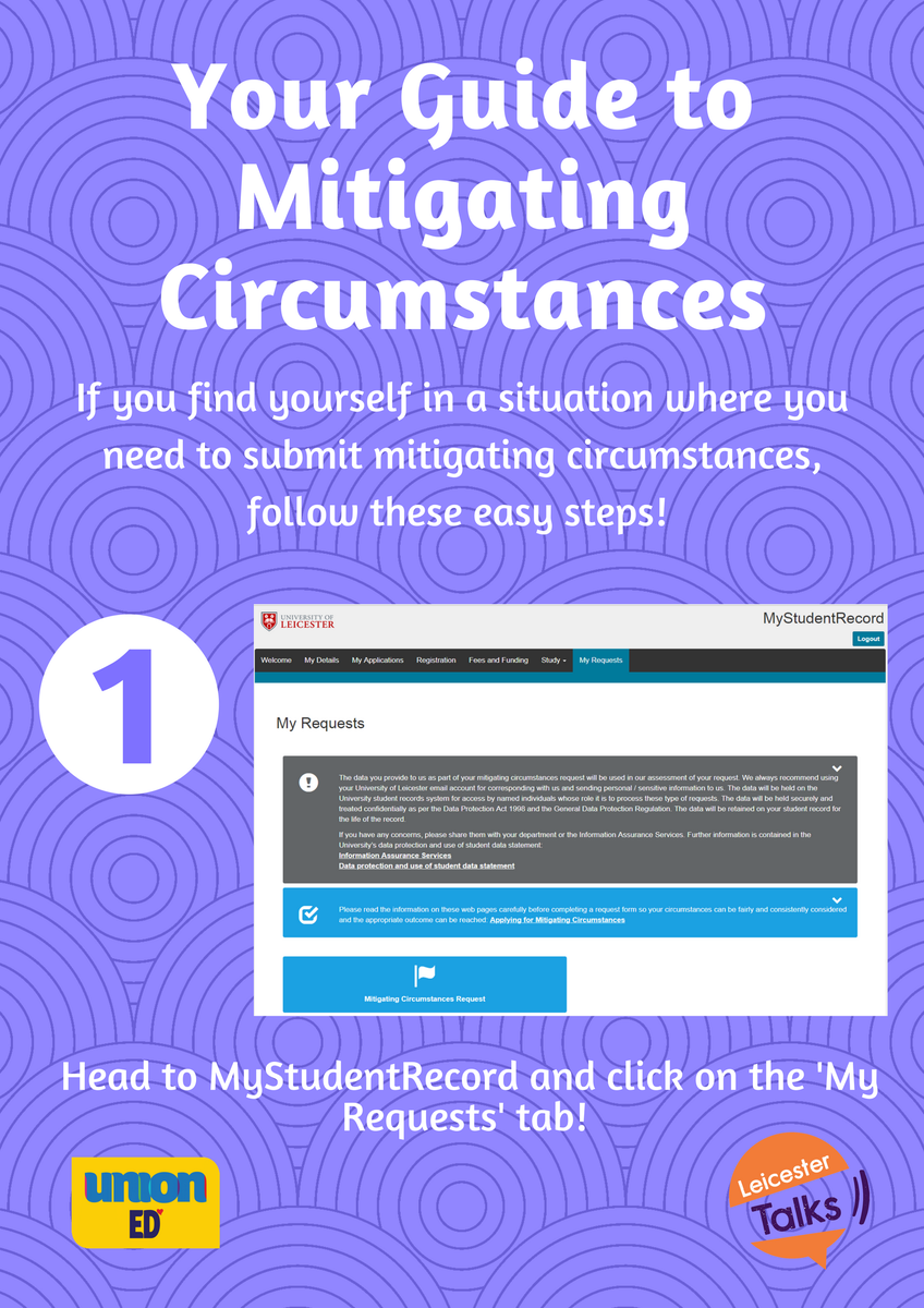 ulsuadvice's tweet photo. Wanting to apply for Mitigating Circumstances? Follow these easy steps, or get in touch with us for more advice or guidance! 💙 https://t.co/qGb7QHvqy2
