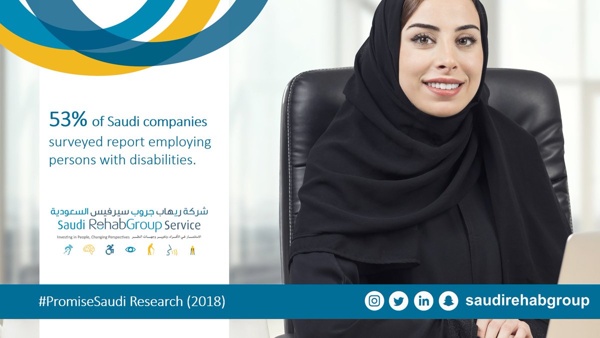 More than half of all Saudi companies employ people with #disabilities Workforce #inclusion is a strength for any company @SaudiRehabGroup