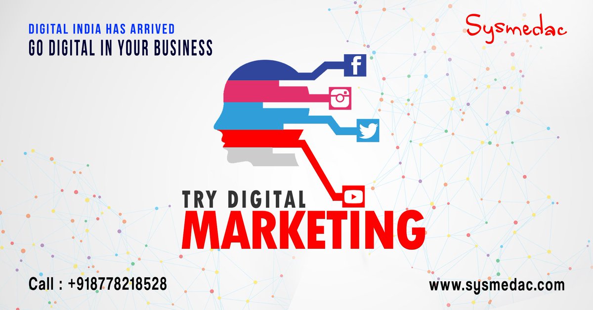 Sysmedac's tweet photo. Go #Digital in Your #Business
with #Sysmedac #DigitalMarketing
https://t.co/Wtxuoz4Fdy | +918778218528
#DigitalWorld #ROI #SEO #SMM #SEM #Branding #LeadGeneration #FBCampaign #OnlineMarketing #MobileApp #WebsiteDevelopment https://t.co/ftqRbdFiK1