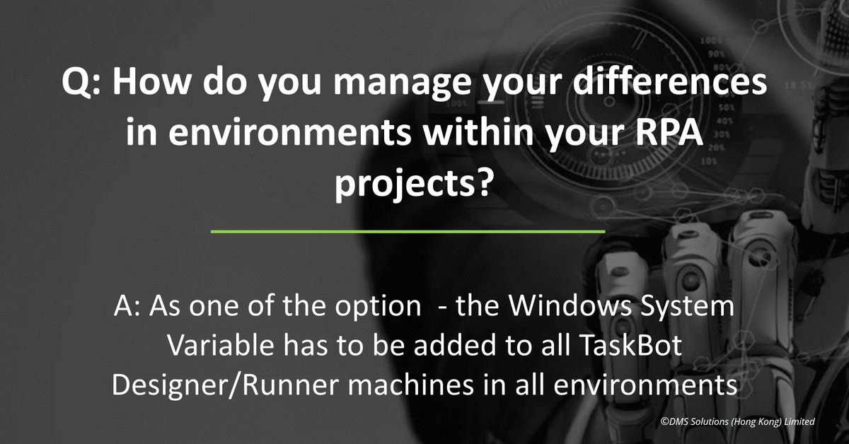 DMS_Solutions's tweet photo. Some Q&amp;A tips to support your #team to better manage #RPA projects. #RoboticProcessAutomation #ReleaseManagement #TaskBot #WindowsSystemVariable https://t.co/nfxzKBZXpQ