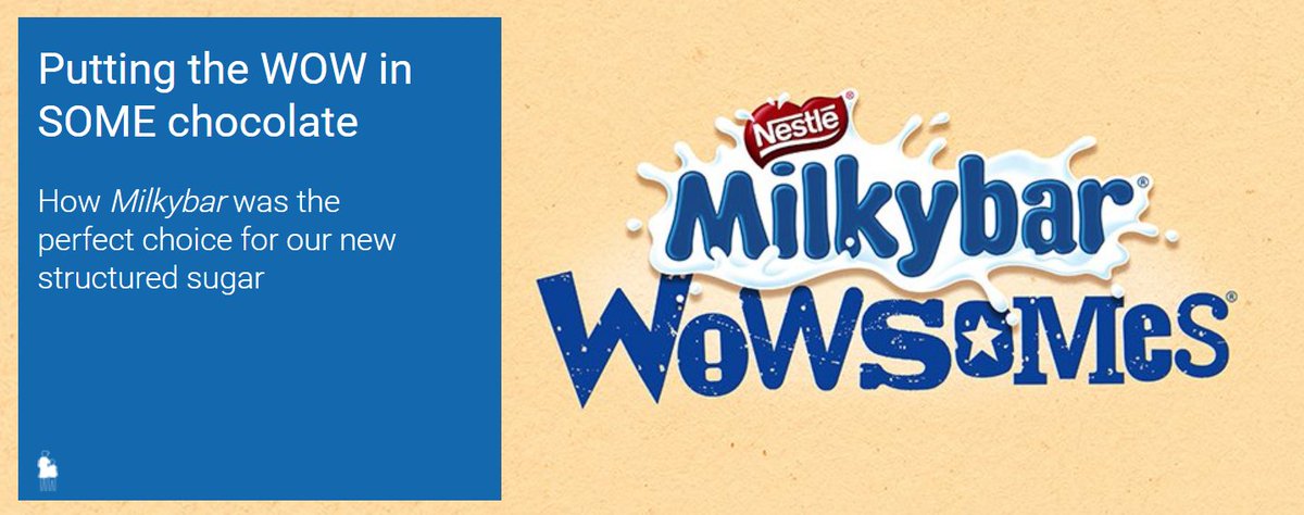 NestleUKI's tweet photo. Putting the WOW in SOME chocolate: https://t.co/iOGBfrxrF8 Why @MilkybarUKI was the right choice for our new technology and 30% less sugar #StructuredSugar https://t.co/suRB9IO5MC