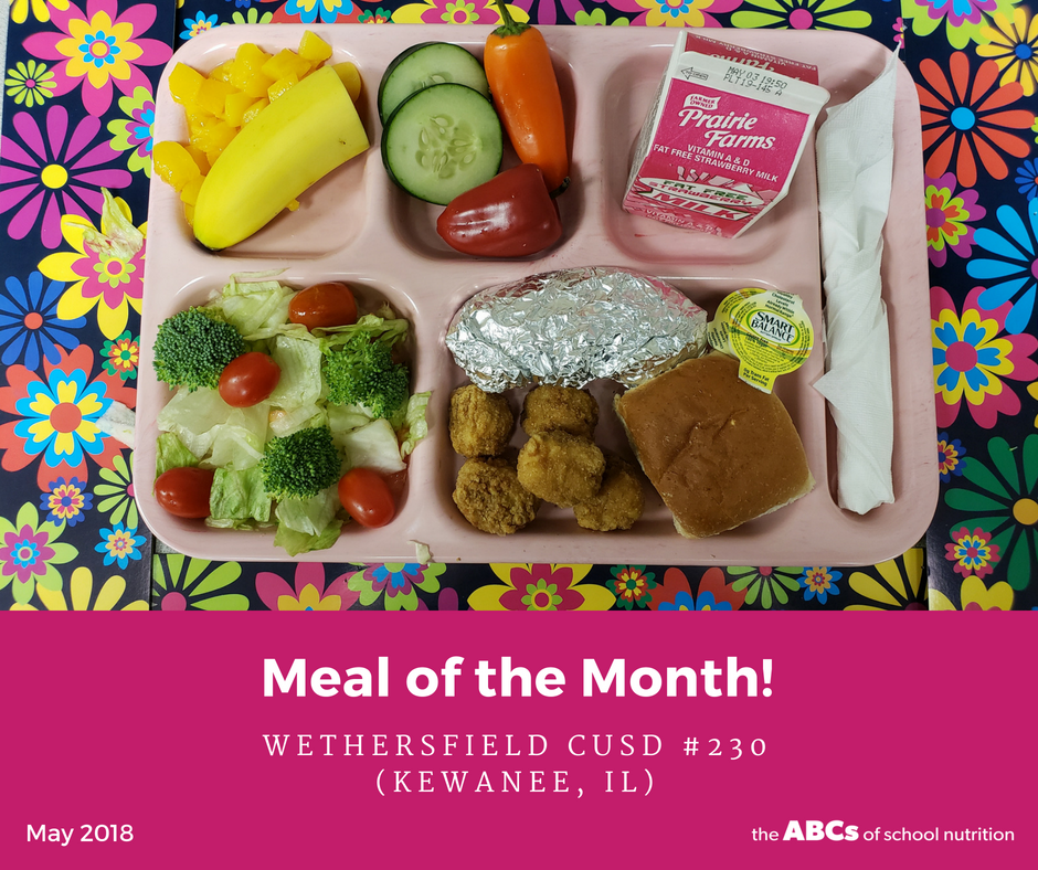 ABCsNutritionIL's tweet photo. CONGRATS to Wethersfield CUSD #230 for winning our Meal of the Month contest for May! Awesome job!!! #SchoolMealsRock #SchoolLunch @geesesupt https://t.co/5JWFYFKfuq