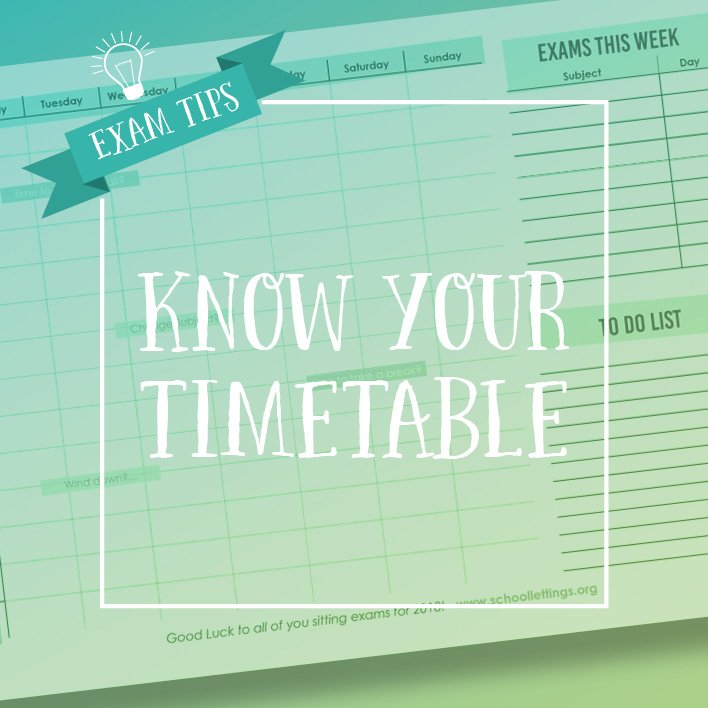 EgglescliffeSLS's tweet photo. Know when your exams are, so that you can prep well and avoid cramming on the last minute. #GCSE2018 #ALevels #ExamTips #Revision https://t.co/T5WTapN68v