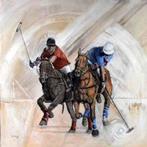 Imbizo13's tweet photo. Sue Maas Art has a very unique way of bringing life to her works! Take a look at “Polo Players”! 
#Imbizo #DelicateBrush

(Image source: https://t.co/d7XQypuwKB) https://t.co/L5js1KBzvp