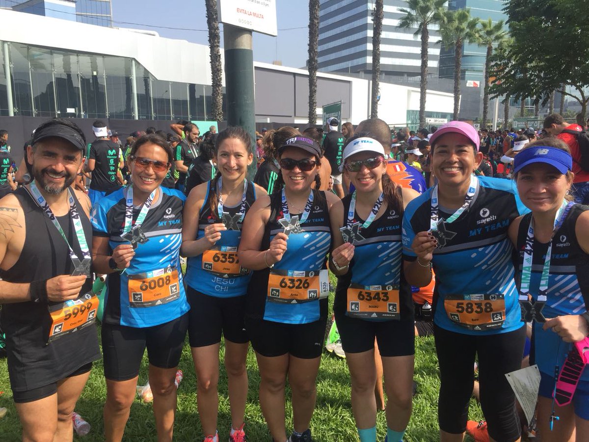 El grupo MyTeam dejando huella en la Maratón de Lima.
  ¡Con todo! 💪🏼 
<a href="/myteamrunandtri/">MyTeam Run&Tri</a> #DejamosHuella #ElMotorDeLosDeportistas