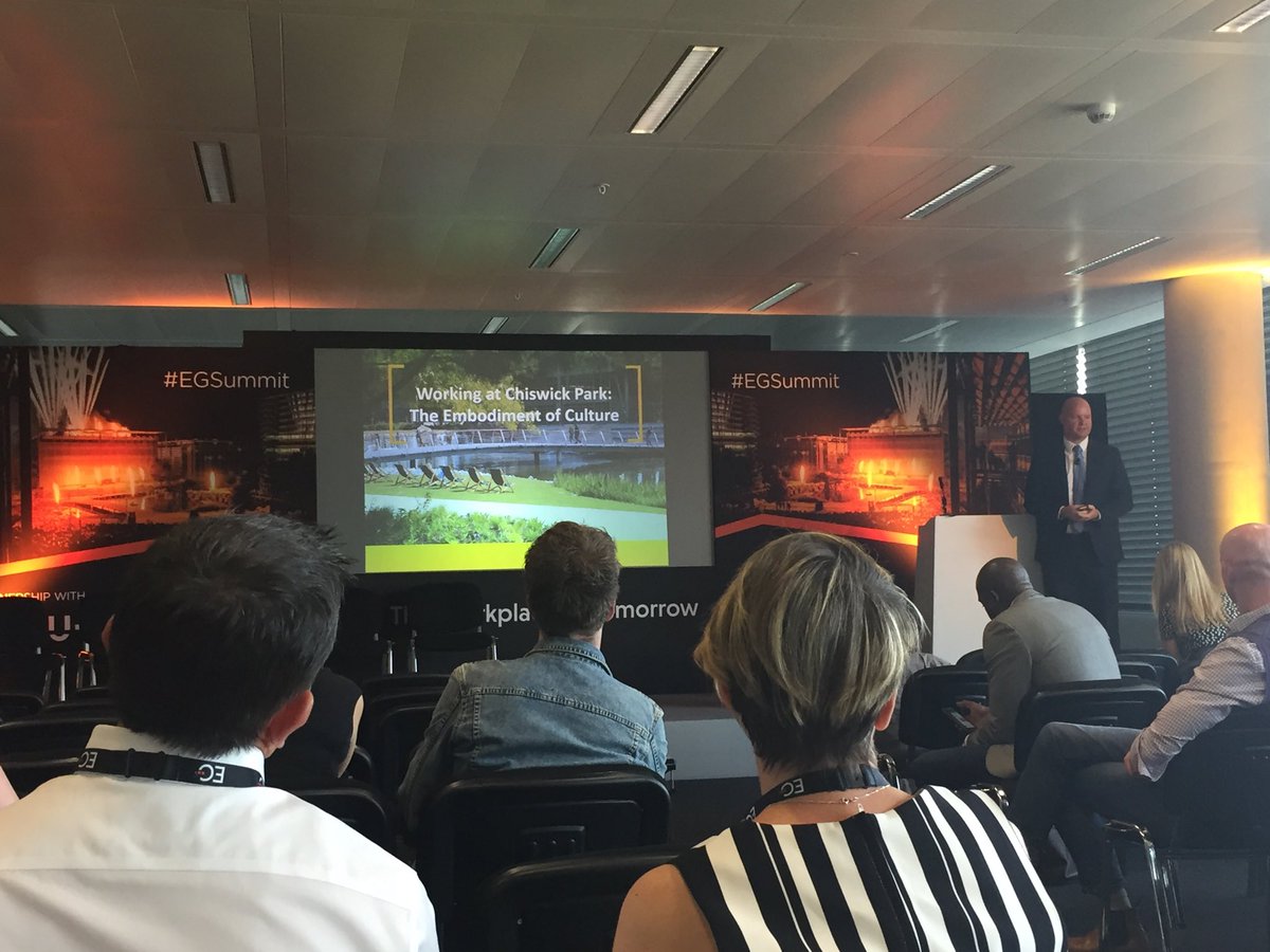 C_Fougeres's tweet photo. Our CEO Matt Coulson is taking the stage #EGSummit @EstatesGazette to speak about our #EnjoyWork #philosophy #Wellbeing #Workplace #London https://t.co/FlS3UL4kIB