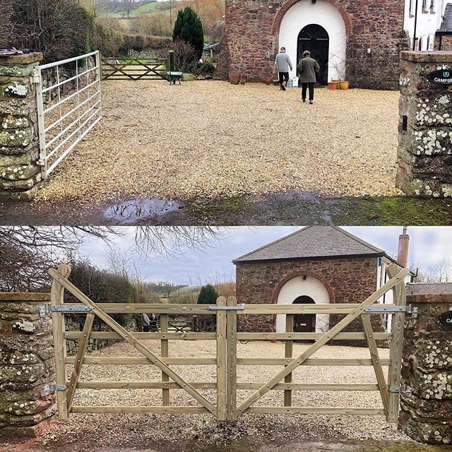 WestcountryW's tweet photo. #transformationtuesday Before & after of this happy customers Heanton Gates, they are made from tantalized softwood! #woodsman#craftedbyhand #outofthewoods #oneofakind #woodcraftsupplies #woodcrafter #woodcraft #woodcraft #treegods #forestlife #curated_nature #custommade #bespoke https://t.co/Y474lwulmH