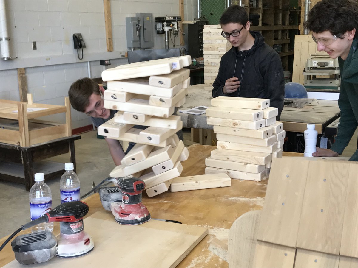 Building Trades students have designed &amp; created lawn jenga games for upcoming field days  #communityservice  #buildingtrades