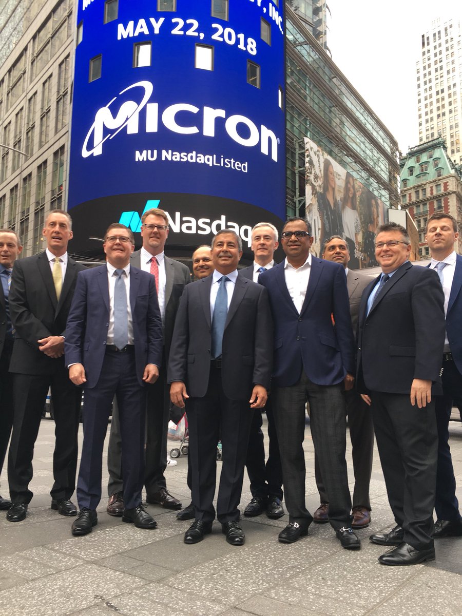 MicronTech's tweet photo. Thanks so much for having us @Nasdaq — an incredible morning! https://t.co/36KGAnLtEq