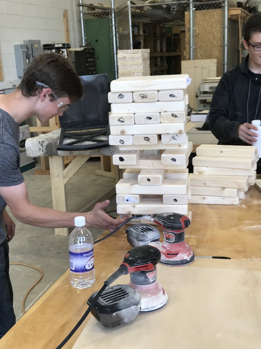 SVCDCOfficial's tweet photo. Building Trades students have designed &amp; created lawn jenga games for upcoming field days  #communityservice  #buildingtrades https://t.co/8JqpVzksFo