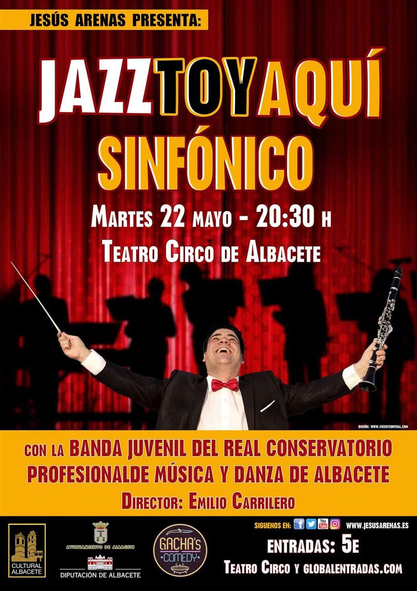 Hoy llega <a href="/Jesus_Arenas_/">Jesús Arenas</a> y su #JazztoyAquiSinfonico a nuestro festival. Os esperamos!! <a href="/TeatroCircoAB/">TeatroCircoAlbacete</a> #Albacete