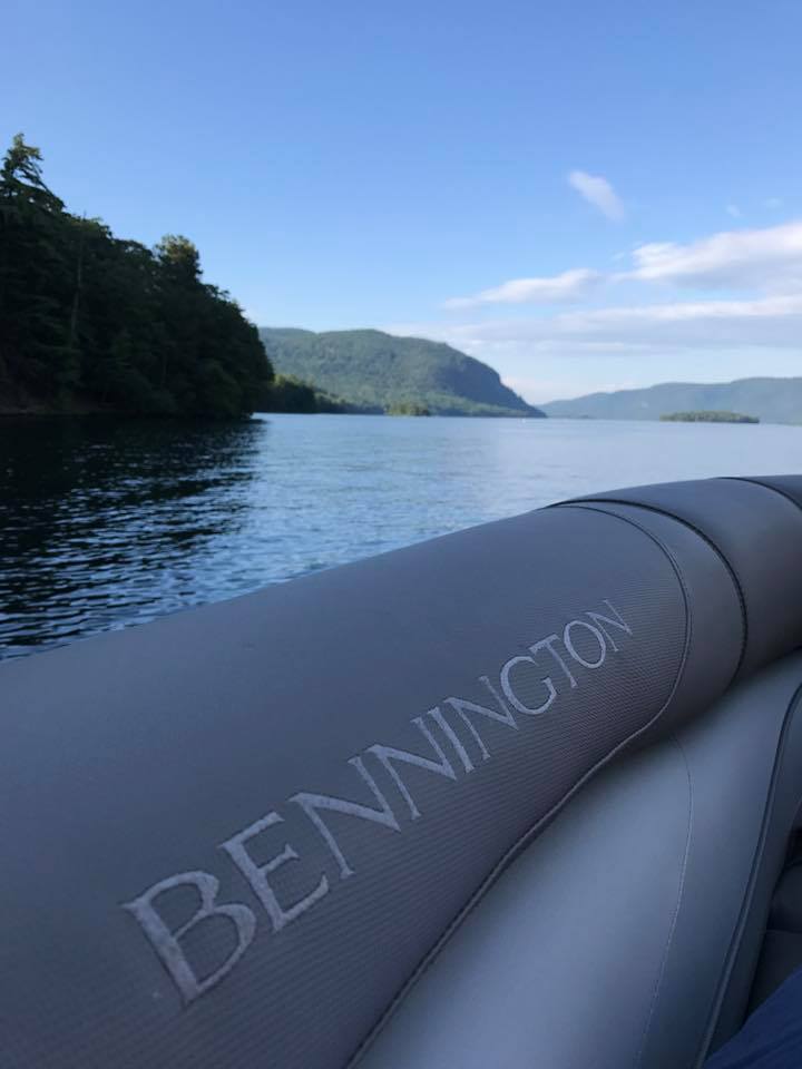 BennyPontoons's tweet photo. Show us the view from your #Bennington #PontoonBoat! Photo courtesy of Bob Palandrani. Lake George. #BennyStyle https://t.co/JnTO1Nx8Sb