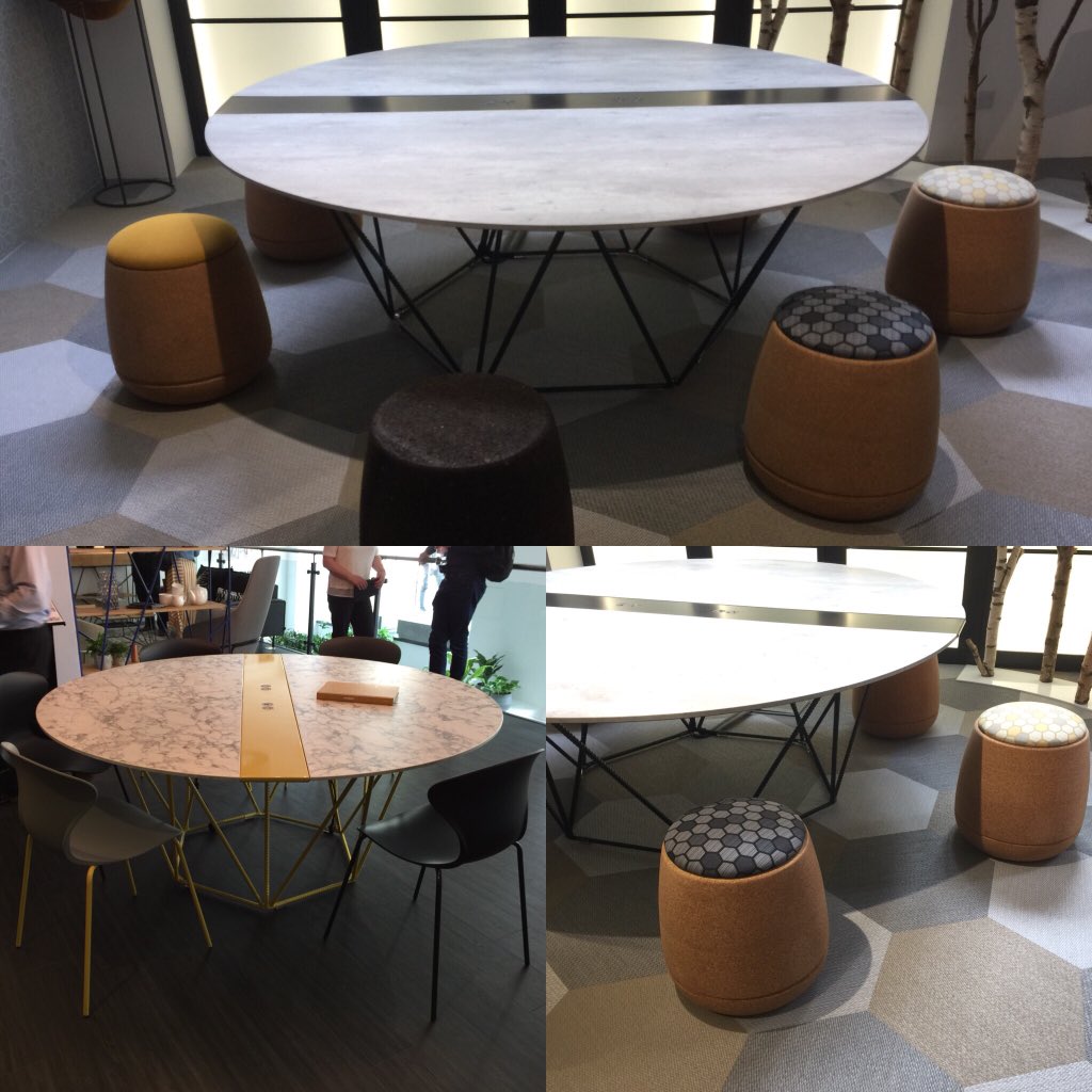 CoWoUK's tweet image. The Foundry range by @Frovi_furniture extended to include these rather useful large circular tables including new concrete finish option @CDWfestival #CDW2018