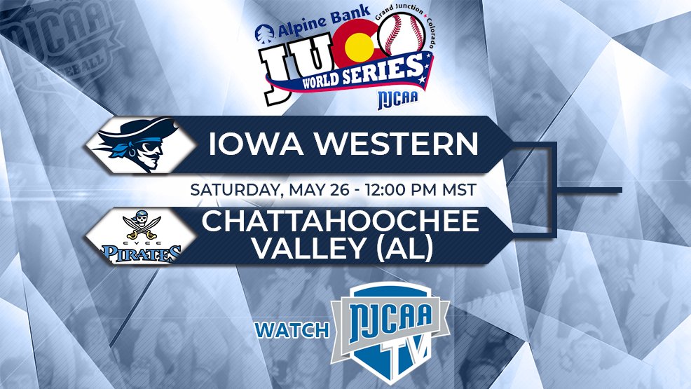 NJCAA (@njcaa) on Twitter photo 2018 <a href="/NJCAA/">NJCAA</a> DI Baseball World Series matchup
(N) Iowa Western vs. (SE) Chattahoochee Valley 2018 <a href="/NJCAA/">NJCAA</a> DI Baseball World Series matchup
(N) Iowa Western vs. (SE) Chattahoochee Valley