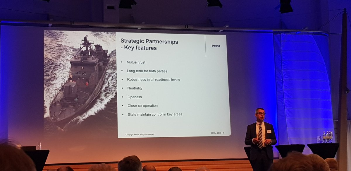 AGardberg's tweet photo. Trust and openness is the basis for #StrategicPartnerhip explains @JukkaHolkeri the Finnish #Logistic model åt #ndis2018 https://t.co/qDRCHRd0EZ