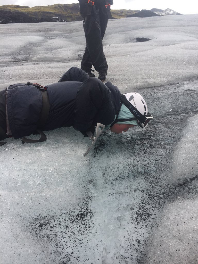 jbellmath's tweet image. When you’re thirsty at the top of an Icelandic glacier.....amazingly pure and delicious! Go for it Olivia! #mhsbeyond