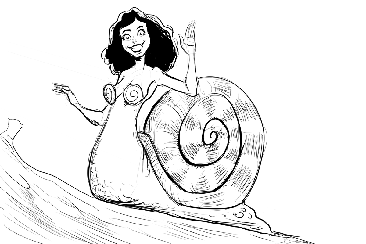 bryankellydraws's tweet photo. Mermaid alternatives, could be a molluskmaid? snailady? #MerMary #mermaids #snails #toughassnails #mollusk https://t.co/Yj3GRxQFwC