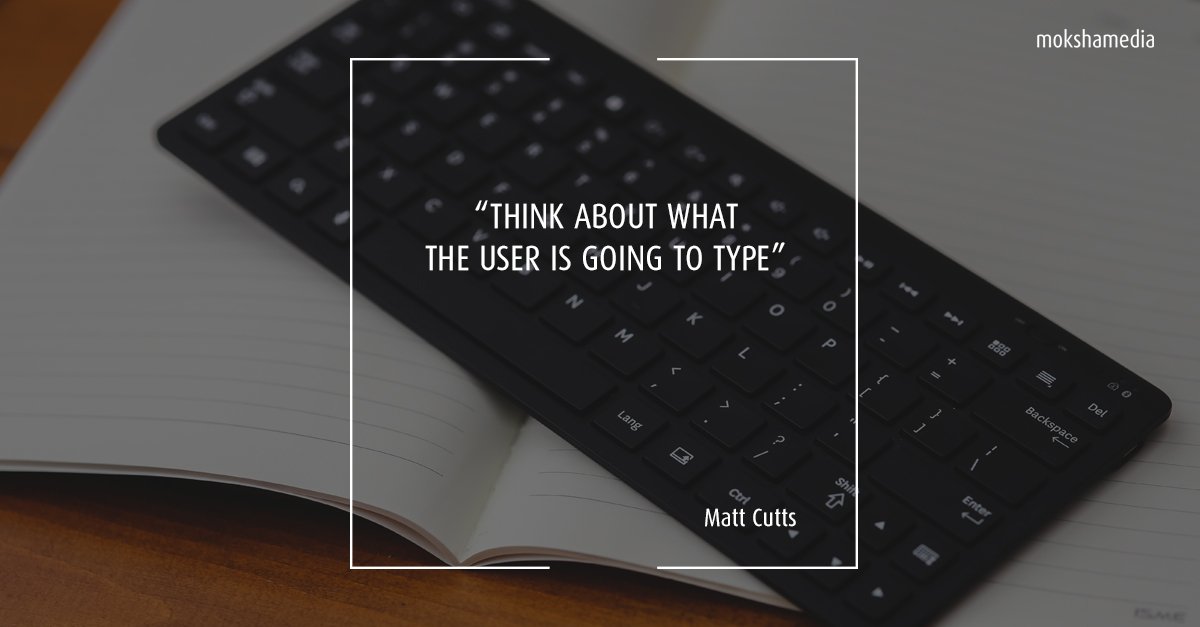 mokshamedia's tweet photo. "Think about what the user is going to type" - Matt Cutts
Know more about #onlinemarketing at #mokshamedia: https://t.co/bopbGuzSQk
#digitalmarketingagency #onlinebusiness #growyourbusiness #useranalysis #targetaudience #digitalmarketingagencyindia #brandingagency https://t.co/in60bLCZKx