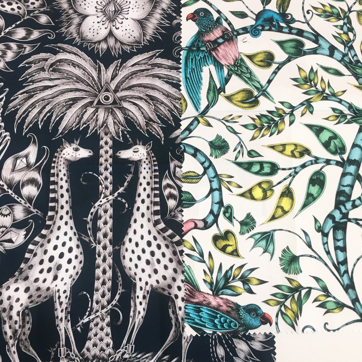 Well hellooo Emma Shipley beauties! 😍 I can’t help but get super excited about a clients footstool when looking at these fabrics! #interiors