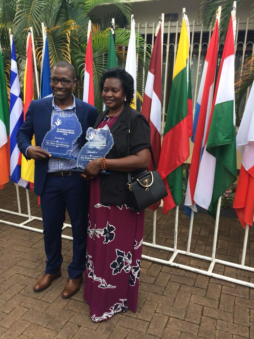 EUinUG's tweet photo. The Heads of Mission of the EU Member States, the EU Delegation and Norway are pleased to announce Ms Margaret Arach Orech and Mr Peter Sewakiryanga as winners of the EU Human Rights Defenders Award 2018. The awards event was hosted today under the auspices of @BelgiumInUganda https://t.co/9lwcyCWFPL