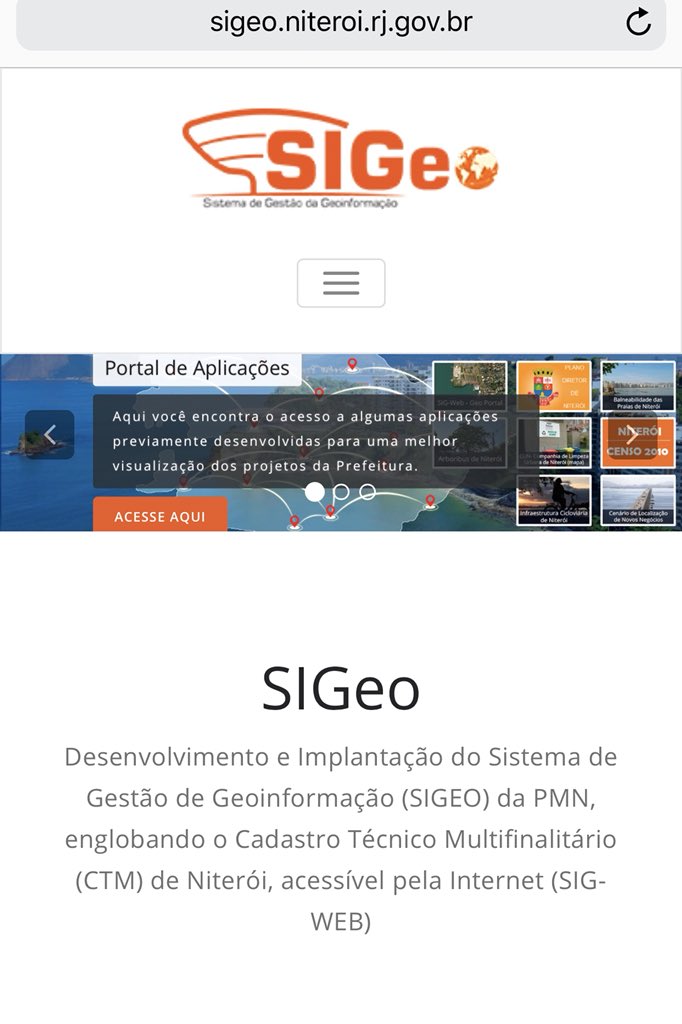 NiteroiPref's tweet photo. A plataforma servirá para reunir no mesmo local todas as informações das varias secretarias de Niterói.
https://t.co/g1U5bjAMvO
#sigeo
#sigeoNiteroi https://t.co/l0L5Ehabzg