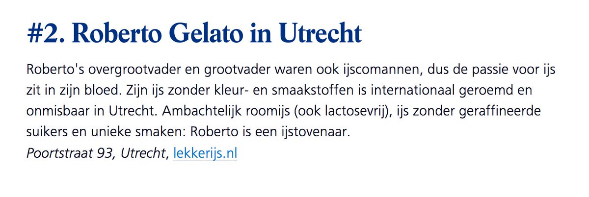ijsgek's tweet photo. De zomer komt eraan en de beste 10 IJSSALON van NL ook volgends @NS_online https://t.co/5iRs9leyeN #ijsgek #robertogelato #UTRECHT #lekkerijs #news https://t.co/b9nA9TnPPZ