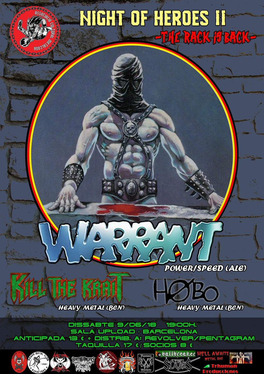 killthekrait's tweet image. Solo tres semanas para volver a dar caña en Barcelona. Ganazas de rocknroll del bueno!!! #killthekrait #hobo #warrant #elfigura #Nightofheroes2 #upload #rocknroll