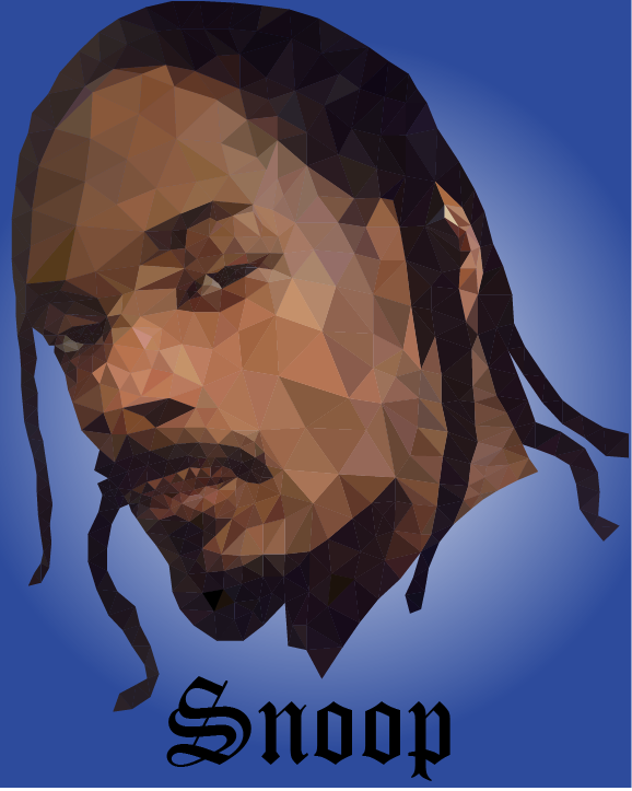 RealRyanR's tweet photo. @SnoopDogg Made a low-poly portrait from one of your photos. I know how much you love blue, so I made sure to keep it prevalent. https://t.co/2Iag2wkg5I