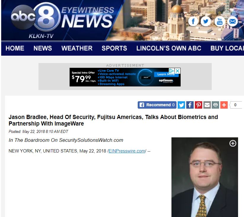 SecStockWatch's tweet photo. NOW @ABC #News https://t.co/h9YPUQ5RcI
Jason Bradlee Head Of #Security @FujitsuAmerica discusses
#biometrics #cybersecurity #IdentityManagement #ThreatIntelligence
ImageWare @IWSINC $IWSY #GoVerifyID #IT #IoT
@FujitsuSecurity @Fujitsu_Global @Sandienats https://t.co/nXhjL55JEJ
