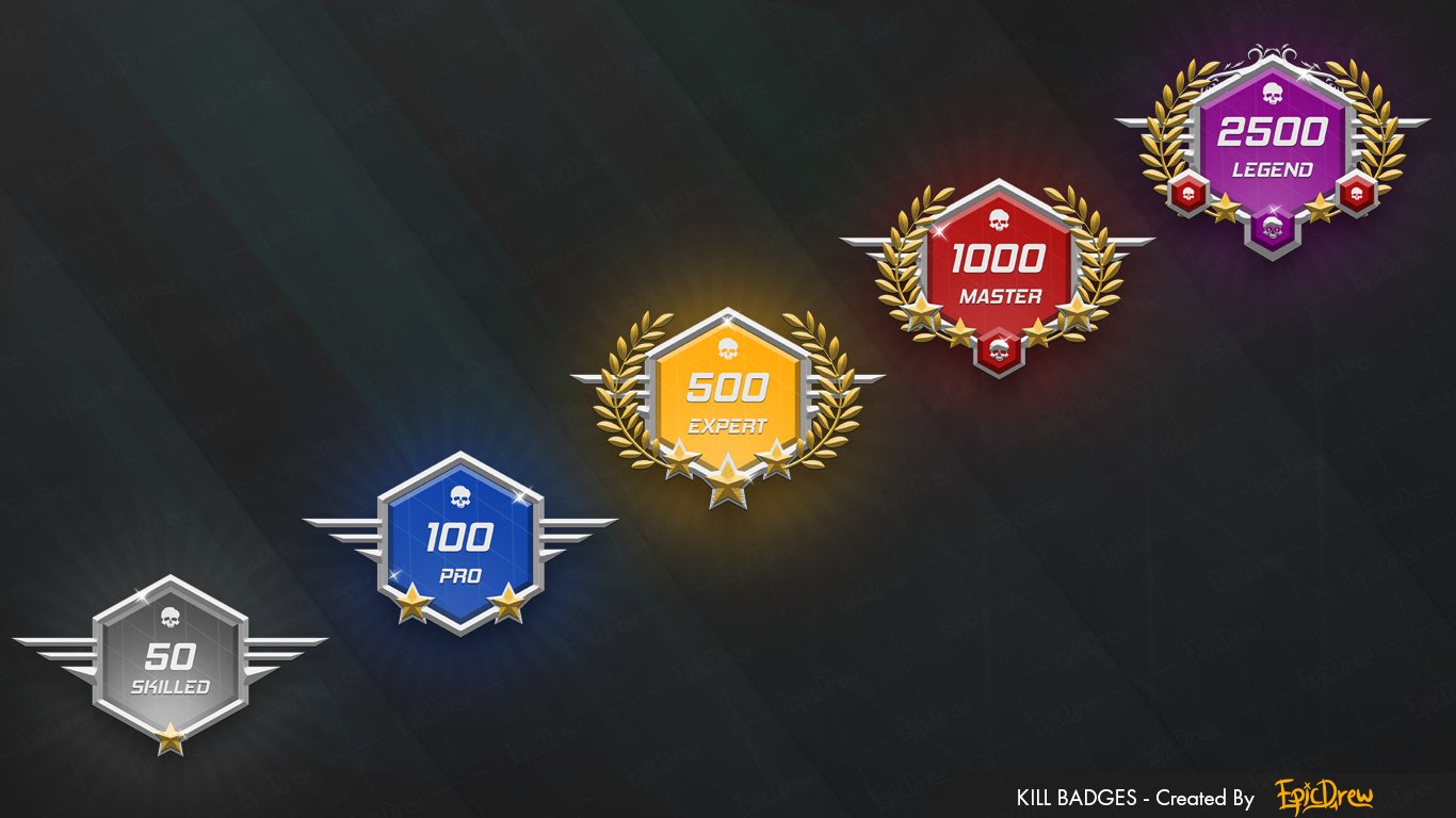 Ep1cdrew On Twitter Some Kill Badges For An Upcoming Game D - 50 kills badge roblox