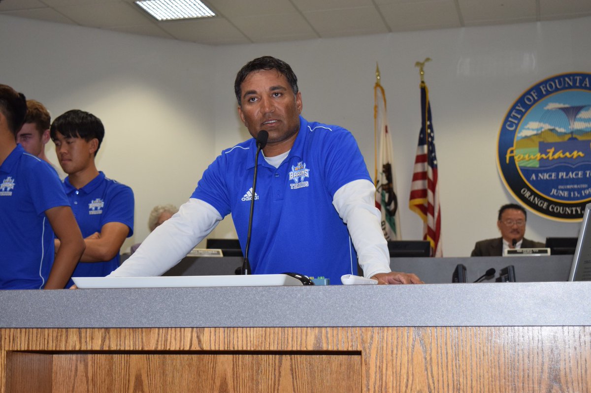 Thank you very much FV Mayor Mr Michael Vo and Council members for honoring our Boys Tennis Team. #CIFChampions #historyismade #grateful #FVHStennisteam #proudmoment #B4L @DrMorganSmith @FVHSAthletics @FVHSActivities @FVHSbarons @BaronNews @ocvarsity @ptrtennis @USPTA_Tennis