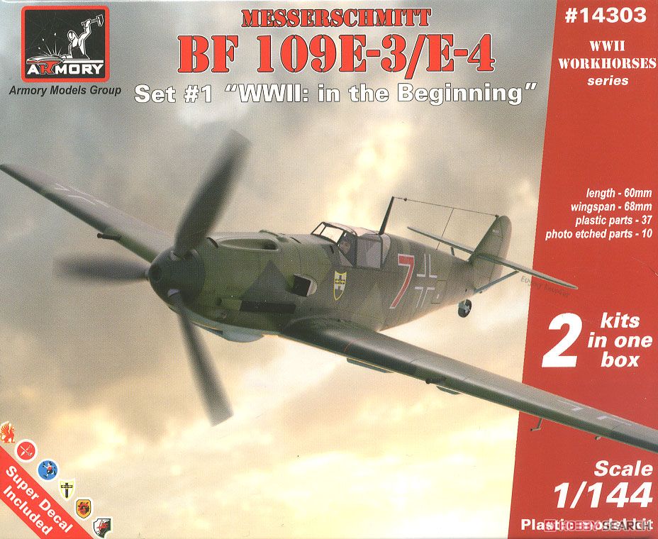 hobbysearch_mm's tweet photo. 【入荷】
Armory(アモリー)より、
1/144 メッサーシュミット Bf 109A/B 戦闘機・2機セット、Bf109E-3/4 「第二次大戦初期」 2キット入り、Bf109E-3/4 「バトル・オブ・ブリテン・エース」 2キット入り 入荷です!→ https://t.co/Eehj0AByAB
#プラモデル #CondorLegion #Luftwaffe #Bf109 #Scalemodel https://t.co/TgAsVWaA0I
