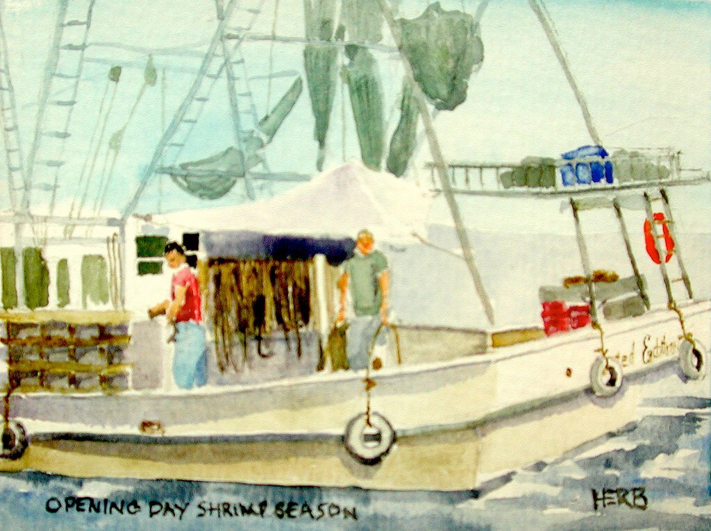 herbwilley's tweet photo. “Fineart comforts and inspires”
Opening Day Shrimp Season
Transparent watercolor
#HerbWilley #HERB #fineart #art #fineartist #transparentwatercolors #paintings #artcollect #artcollectors #artcollecting #openingday #shrimpseason #shrimpers #boats #shrimpboats #boatsofbeachblvd https://t.co/PaSGG4y1Tc