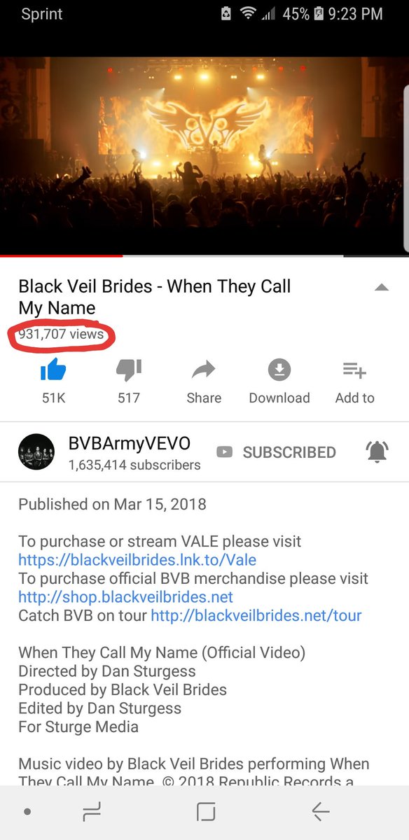 thekilljoybrina's tweet photo. #bvbarmy We're so close to getting #WhenTheyCallMyName to 1Million views! If you haven't seen it yet go check it out here: https://t.co/FKjcRKKdhP

#bvbarmystrong #Vale #BVB #Valebvb #BlackVeilBrides #AndyBiersack #AndyBlack #AshleyPurdy #CCbvb #ChristianComa #JakePitts #Jinxxbvb https://t.co/NkNstd3fLJ