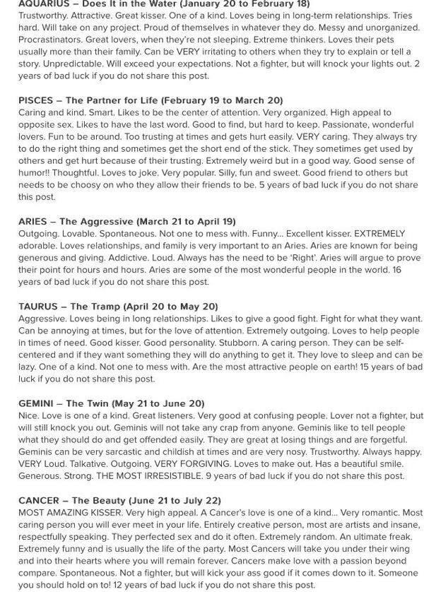 See if yours is accurate ♐️♈️♉️♊️♋️♌️♍️♎️♏️♑️♒️♓️⛎🔯