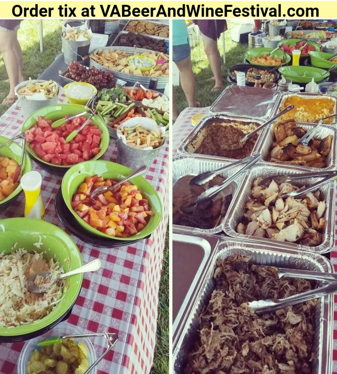 Virginia Beer &amp; Wine Festival VIP Tix are on sale now!
Your $100 VIP Ticket gives you:
* Unlimited samples
* Fantastic free food (see pic)
* Exclusive beers &amp; wines for VIPs only
* Private covered sitting/eating area
* VIP-Only Bathroom 
* Stainless Steel Pint (get full pours)