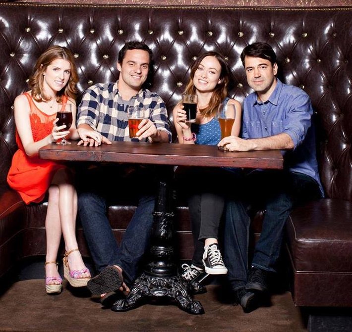 Happy Birthday American actor. Ron Livingston (June 5, 1967- ) with the cast of 2013\s \"Drinking Buddies\" 