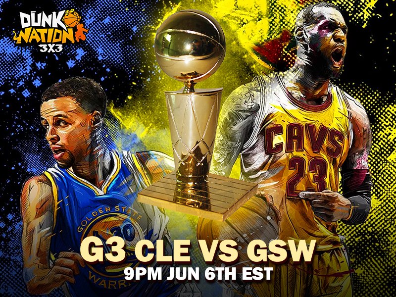 DunkNationFans's tweet photo. NBA Guessing Event
NBA finals going on! Guess which team is gonna win for game 3! Comment below with your server+ign+ CLE or GSW. Winners will get 200GP+2 Training balls+2 XP potions(M)+2 Player chips.
Comment time: Noon Jun 4th until noon Jun 6th (EST)
Enjoy Basketball Enjoy DN! https://t.co/fcbesouFWA