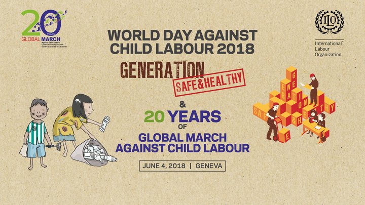 In 1998, 7 million people marched across 5 continents to demand for @ILO Convention against the worst forms of child labour. Today we celebrate the #20YearsofGlobalMarch at the #ILC2018, join us at 1 PM (Geneva). bit.ly/2J6ffab @kNOwChildLabour