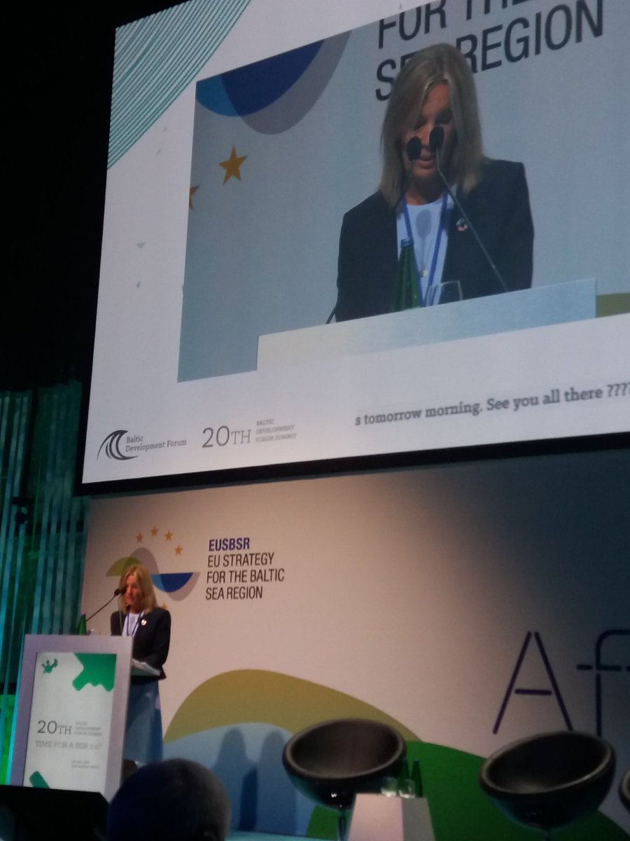 honkamakila's tweet photo. Lene Espersen, Chairwoman of the Baltic Development Forum announced 20th #bdfsummit will be the last one. We will pick up the torch @ppliitto @CPMR_BSC @EUSBSR https://t.co/TCCjYa1rfx