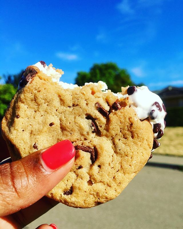 CreativeJanelle's tweet photo. There’s nothing quite like a cold ice cream sandwich from @traderjoes on a hot day like this, so I’m indulging in this family favorite household treat today as we prepare for this week’s adventures. It’s by far a healthy treat but totally needed on this … https://t.co/7hvY8mSZZO https://t.co/H6KAlvmKcK