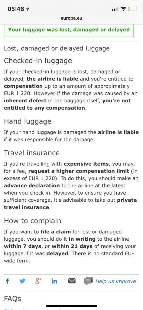 vueling delayed baggage compensation