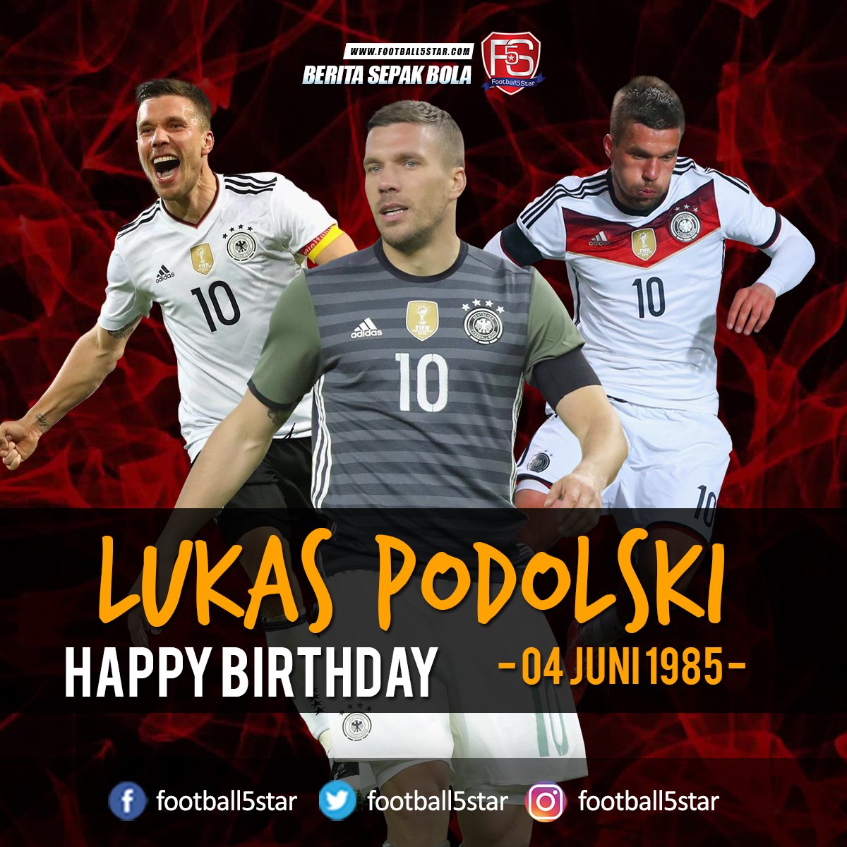 Happy Birthday Lukas Podolski 04 Juni 1985 
