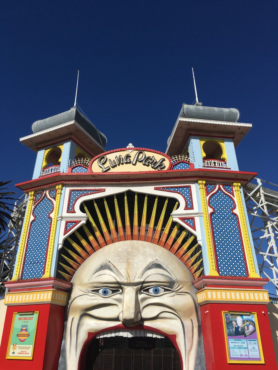 Walks101Premium's tweet photo. Have you met Mr Moon? The iconic entrance to Luna Park has been greeting patrons since 1912! Our St Kilda Free Walking Tours depart from the front of Luna Park 11am every day. https://t.co/O4qICirTyM