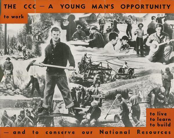The Civilian Conservation Corps (CCC) was a public work relief program that operated from 1933 to 1942 in the United States for unemployed, unmarried men.  #DemHistory  #WhyIVoteDemocrat  #ForAll