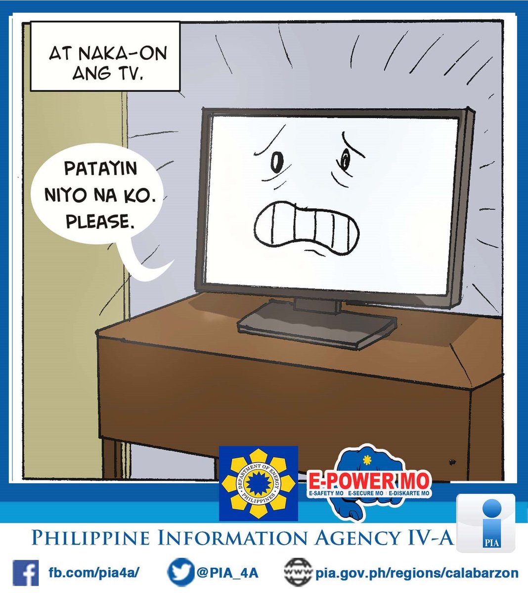 piagovph4a's tweet photo. Paalala: I-turn off at i-unplug ang mga apliance na hindi naman ginagamit.
Makakatulong ito para makatipid.
#ESafetyMo #ESecureMo #EDiskarteMo #EPowerMo #PIA4A #EmpoweringCommunities https://t.co/b5FJS8CtSv
