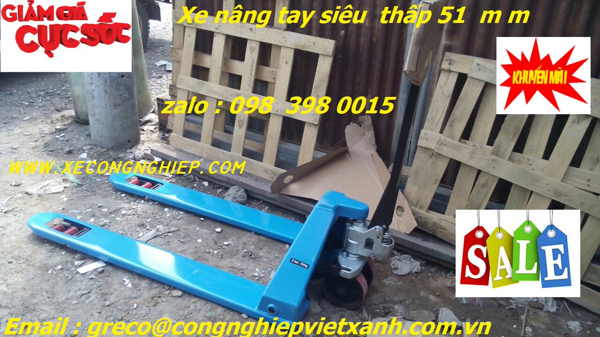 Xe nâng siêu thấp nâng cao 51mm