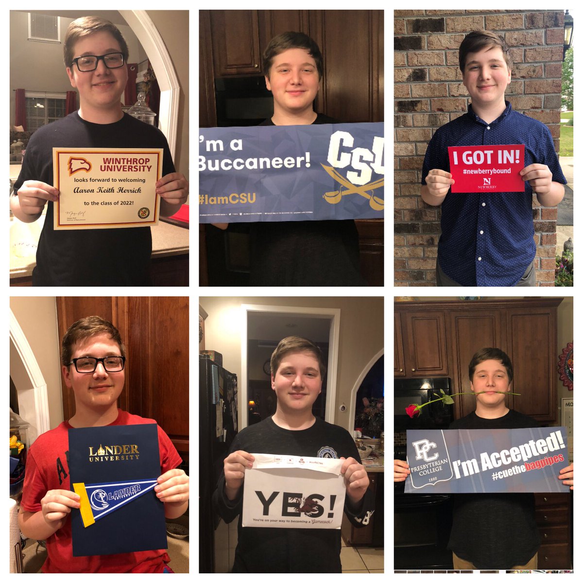 kel42brat's tweet photo. So PROUD of this guy! 6 college acceptance letters & $180,000 school based scholarships offered! #AKH2018 #BCSDGraditude #Stratford2018 https://t.co/fPnuV6S5M3
